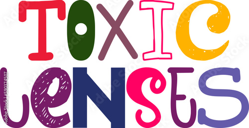 Toxic Lenses Typography Illustration for Bookmark , Presentation , Logo, Banner