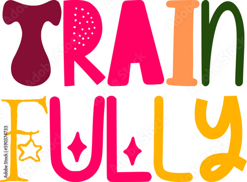 Train Fully Typography Illustration for Magazine, Brochure, Flyer, Packaging