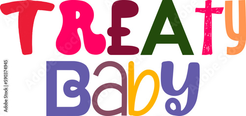 Treaty Baby Hand Lettering Illustration for Presentation , Book Cover, Logo, Magazine