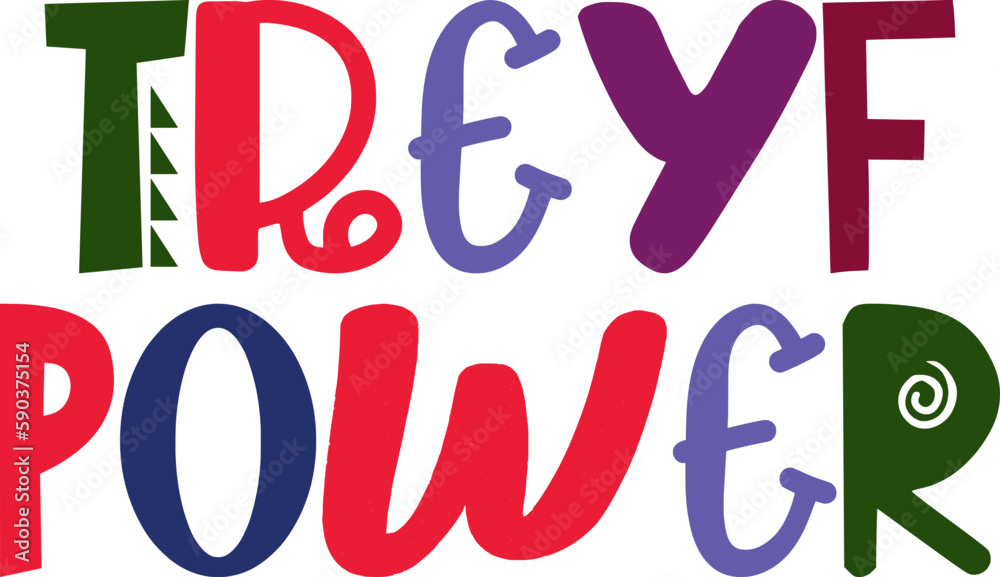 Treyf Power Hand Lettering Illustration for Bookmark , Packaging, Presentation , Stationery