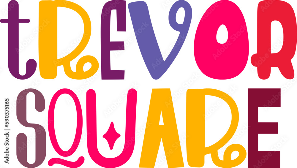 Trevor Square Typography Illustration for Banner, Infographic, Flyer, Poster Trevor Square Typography Illustration for Banner, Infographic, Flyer, Poster