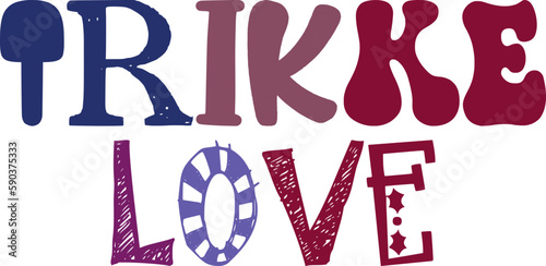 Trikke Love Calligraphy Illustration for Packaging, Book Cover, Icon, Label