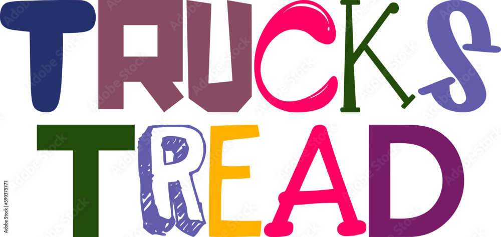 Trucks Tread Hand Lettering Illustration for Book Cover, Gift Card, Decal, Motion Graphics Trucks Tread Hand Lettering Illustration for Book Cover, Gift Card, Decal, Motion Graphics