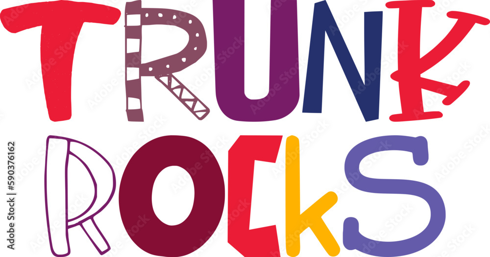 Trunk Rocks Hand Lettering Illustration for Label, Postcard , Flyer, Bookmark Trunk Rocks Hand Lettering Illustration for Label, Postcard , Flyer, Bookmark