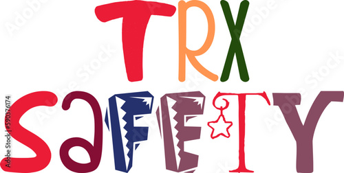 Trx Safety Calligraphy Illustration for Bookmark , Book Cover, Brochure, Icon