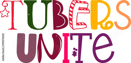 Tubers Unite Calligraphy Illustration for Gift Card, Sticker , Stationery, Book Cover