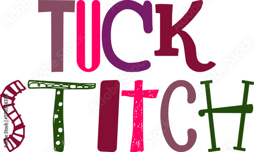 Tuck Stitch Hand Lettering Illustration for Logo, Bookmark , Icon, Poster