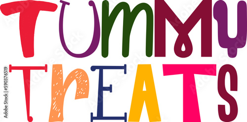 Tummy Treats Hand Lettering Illustration for Logo, Newsletter, Sticker , Decal