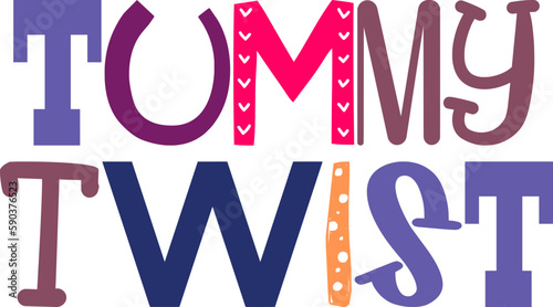 Tummy Twist Calligraphy Illustration for Label, Social Media Post, Infographic, Motion Graphics