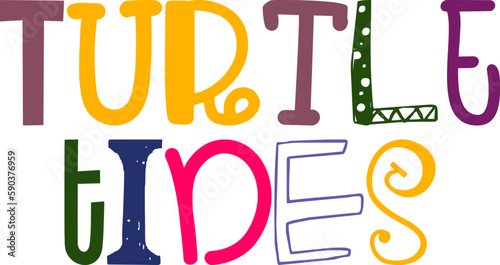 Turtle Tides Typography Illustration for Logo, Stationery, Postcard , Icon