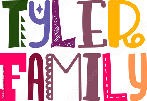 Tyler Family Calligraphy Illustration for Flyer, Social Media Post, Newsletter, Infographic