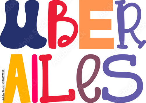 Uber Alles Calligraphy Illustration for Bookmark , Banner, Postcard , Stationery