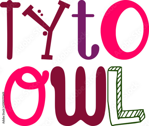 Tyto Owl Calligraphy Illustration for Mug Design, Stationery, Magazine, Poster