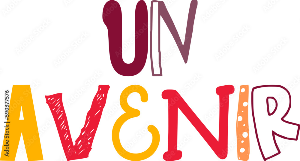 Un Avenir Hand Lettering Illustration for Infographic, Icon, Stationery, Newsletter Un Avenir Hand Lettering Illustration for Infographic, Icon, Stationery, Newsletter