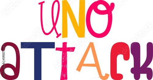 Uno Attack Typography Illustration for Mug Design, Poster, Brochure, Infographic