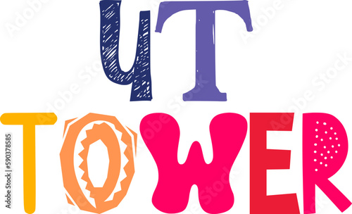 Ut Tower Calligraphy Illustration for Logo, Motion Graphics, Banner, Decal