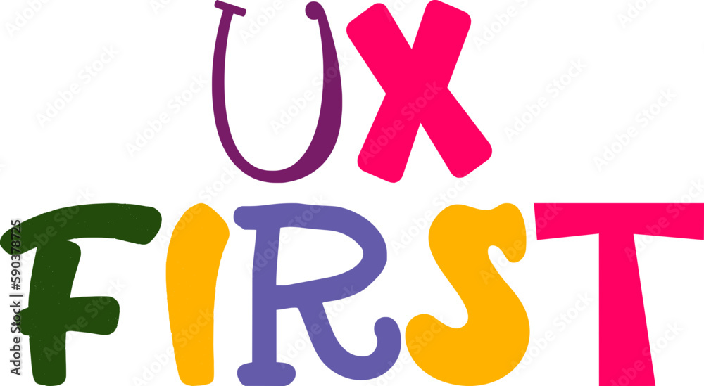 Ux First Calligraphy Illustration for Packaging, Social Media Post, Brochure, Sticker Ux First Calligraphy Illustration for Packaging, Social Media Post, Brochure, Sticker