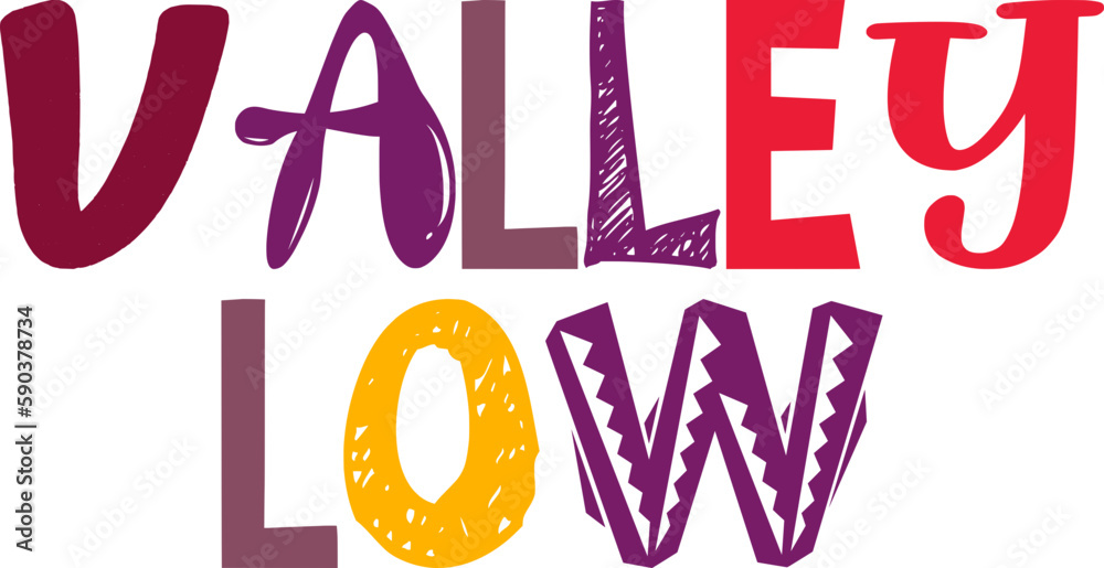 Valley Low Typography Illustration for Banner, Book Cover, Postcard , T-Shirt Design
