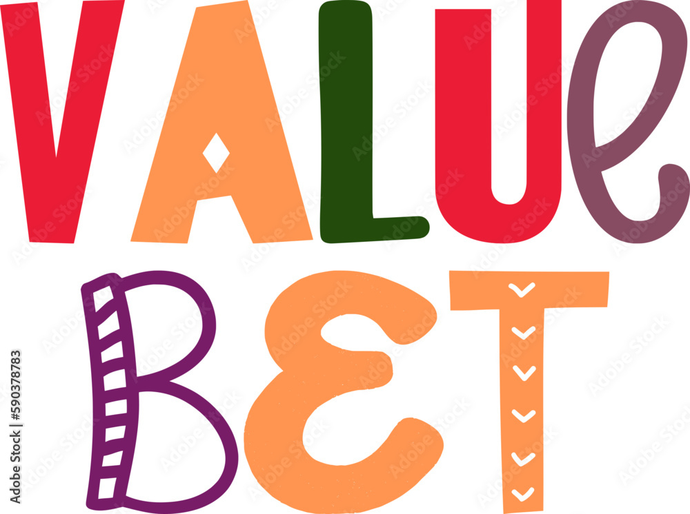 Value Bet Typography Illustration for Packaging, Flyer, Bookmark , Presentation Value Bet Typography Illustration for Packaging, Flyer, Bookmark , Presentation