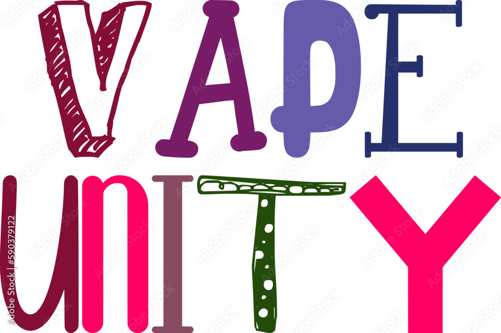 Vape Unity Hand Lettering Illustration for Flyer, Brochure, Icon, Presentation Vape Unity Hand Lettering Illustration for Flyer, Brochure, Icon, Presentation