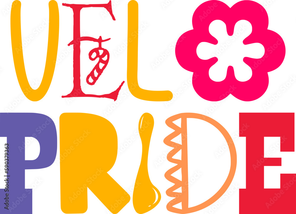 Velo Pride Hand Lettering Illustration for Banner, Poster, Bookmark , Sticker Velo Pride Hand Lettering Illustration for Banner, Poster, Bookmark , Sticker