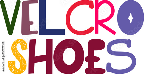 Velcro Shoes Typography Illustration for Logo, Packaging, Gift Card, Social Media Post