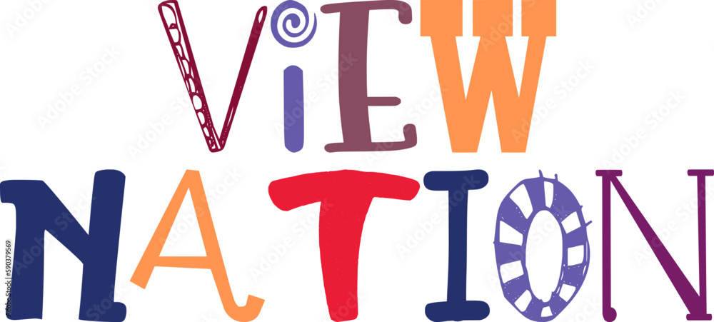 View Nation Hand Lettering Illustration for Gift Card, Presentation , Brochure, Social Media Post View Nation Hand Lettering Illustration for Gift Card, Presentation , Brochure, Social Media Post