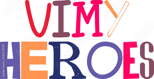 Vimy Heroes Typography Illustration for Book Cover, Brochure, Infographic, Postcard 