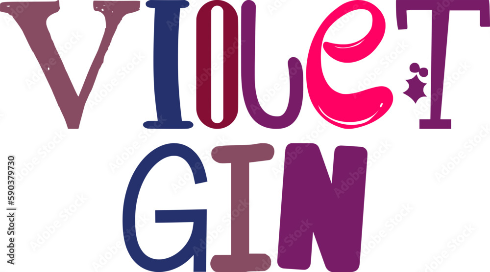 Violet Gin Hand Lettering Illustration for Logo, Motion Graphics, Social Media Post, Mug Design Violet Gin Hand Lettering Illustration for Logo, Motion Graphics, Social Media Post, Mug Design