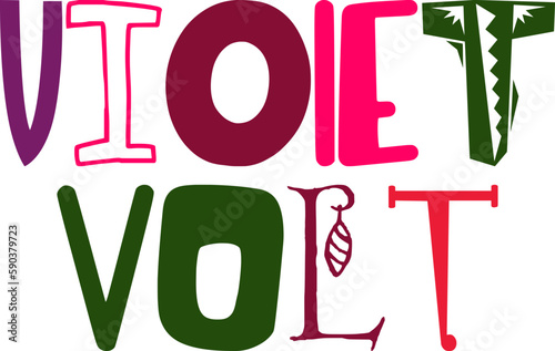 Violet Volt Typography Illustration for Motion Graphics, Packaging, Magazine, Poster