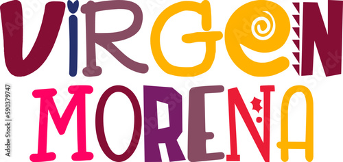 Virgen Morena Typography Illustration for Mug Design, Packaging, Magazine, Postcard 