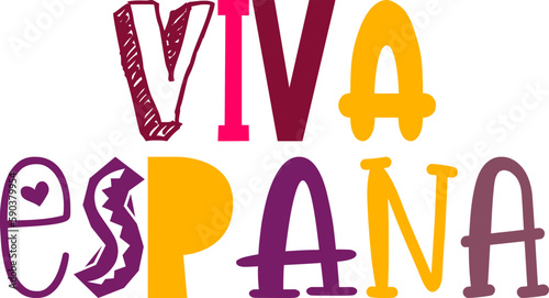 Viva Espana Calligraphy Illustration for Presentation , Packaging, Decal, Newsletter