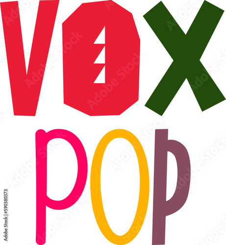 Vox Pop Typography Illustration for Book Cover, Presentation , Sticker , Brochure