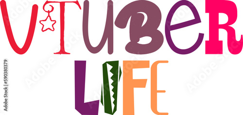 Vtuber Life Calligraphy Illustration for Gift Card, Poster, Stationery, Social Media Post
