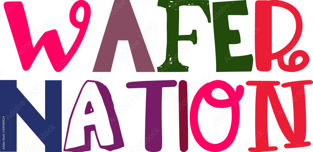 Φωτογραφία Wafer Nation Hand Lettering Illustration for Newsletter, Mug Design, Book Cover,