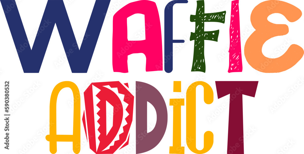 Waffle Addict Hand Lettering Illustration for Newsletter, Icon, Poster, Motion Graphics Waffle Addict Hand Lettering Illustration for Newsletter, Icon, Poster, Motion Graphics
