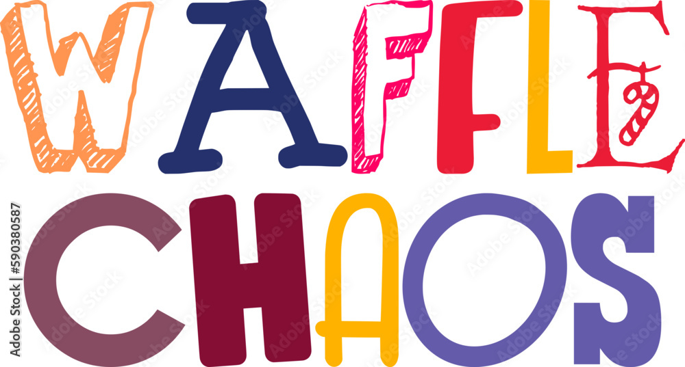Waffle Chaos Typography Illustration for Magazine, Social Media Post, Mug Design, Flyer Waffle Chaos Typography Illustration for Magazine, Social Media Post, Mug Design, Flyer