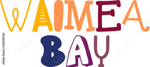 Waimea Bay Hand Lettering Illustration for Motion Graphics, Icon, Book Cover, Gift Card