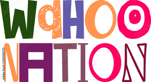 Wahoo Nation Typography Illustration for Packaging, Mug Design, Sticker , Gift Card