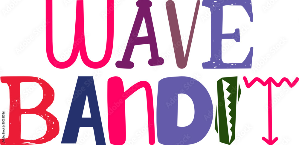 Wave Bandit Typography Illustration for Presentation , Stationery, Banner, Infographic Wave Bandit Typography Illustration for Presentation , Stationery, Banner, Infographic
