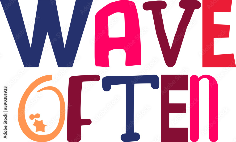 Wave Often Typography Illustration for Stationery, Presentation , Icon, Packaging Wave Often Typography Illustration for Stationery, Presentation , Icon, Packaging