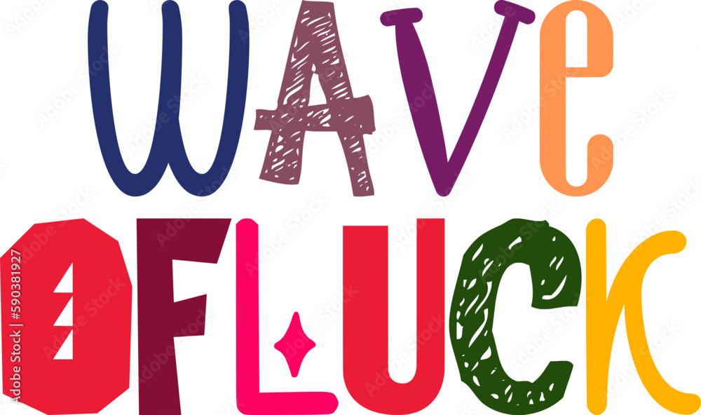 Wave Ofluck Typography Illustration for Gift Card, Brochure, Banner, Infographic