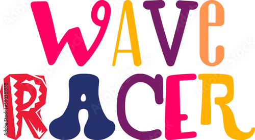 Wave Racer Calligraphy Illustration for Sticker , Motion Graphics, Brochure, Decal