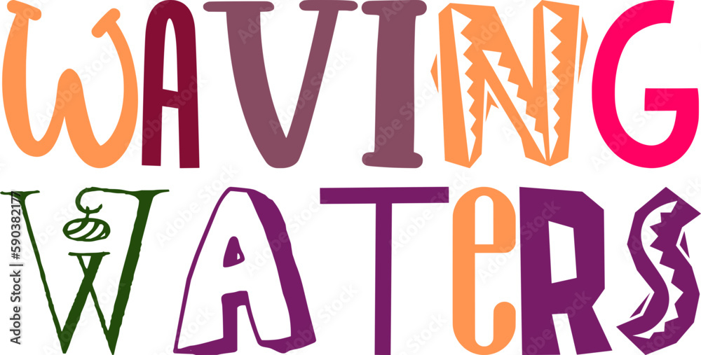 Waving Waters Hand Lettering Illustration for Flyer, Motion Graphics, Gift Card, Banner Waving Waters Hand Lettering Illustration for Flyer, Motion Graphics, Gift Card, Banner