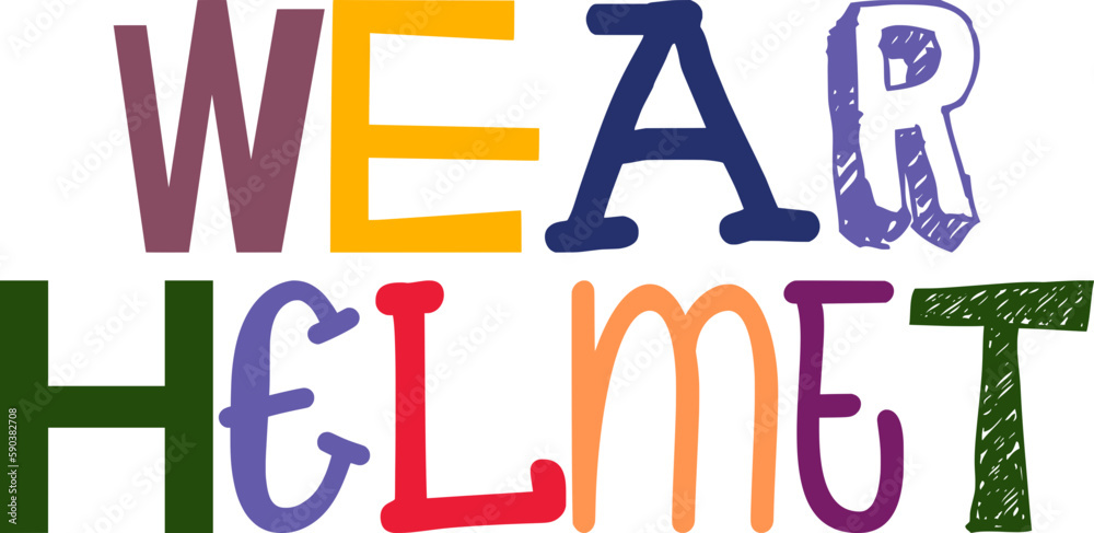 Wear Helmet Calligraphy Illustration for Presentation , Newsletter, Motion Graphics, Bookmark Wear Helmet Calligraphy Illustration for Presentation , Newsletter, Motion Graphics, Bookmark