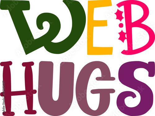 Web Hugs Calligraphy Illustration for Icon, Label, T-Shirt Design, Newsletter