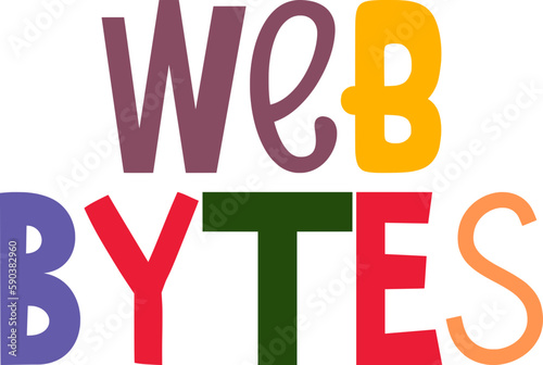 Web Bytes Typography Illustration for Magazine, Newsletter, Decal, Presentation 