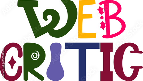Web Critic Typography Illustration for Book Cover, Magazine, Sticker , Icon