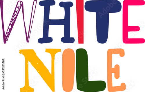 White Nile Typography Illustration for Poster, Infographic, Label, Sticker 
