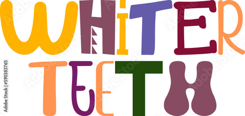 Whiter Teeth Hand Lettering Illustration for Logo, Social Media Post, Presentation , Icon